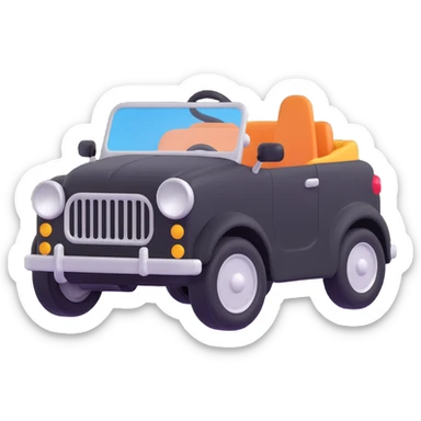 toddler car, cartoonish sticker