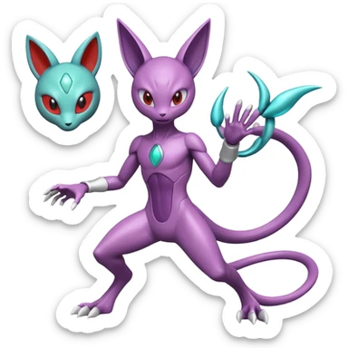 Mewtwo-Hawlucha-Genesect-Deoxys-Espeon-alien-hybrid-fusion sticker