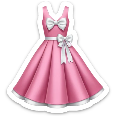 Pink dress with white bows sticker