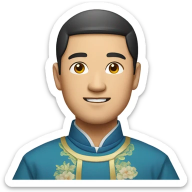 chinese man in traditional clothes sticker
