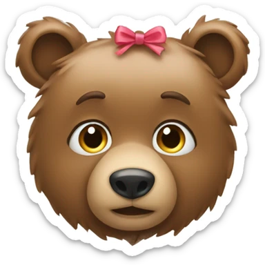 Bear with bows sticker