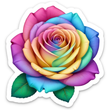 Pastel Rainbow Rose sticker