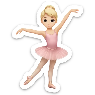blonde kid-like ballet dancer stretching sticker