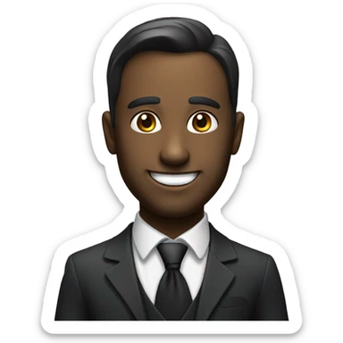 smiling man in formal attire realistic 5oclock shadow sticker