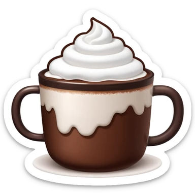 A cup of hot chocolate with foam and marshmallows on top and without any faces sticker