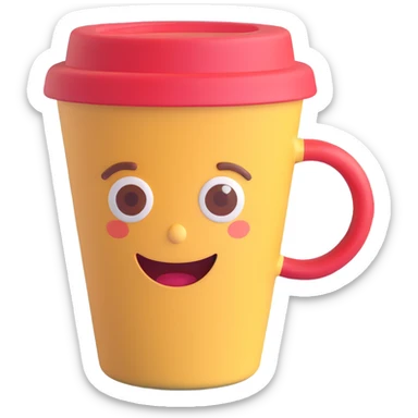 A coffee cup sticker