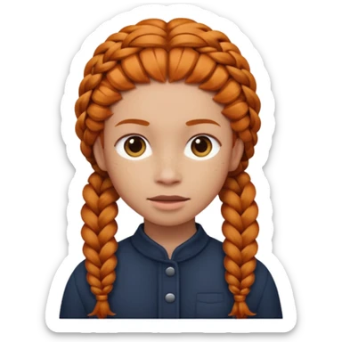 thick ginger braids sticker