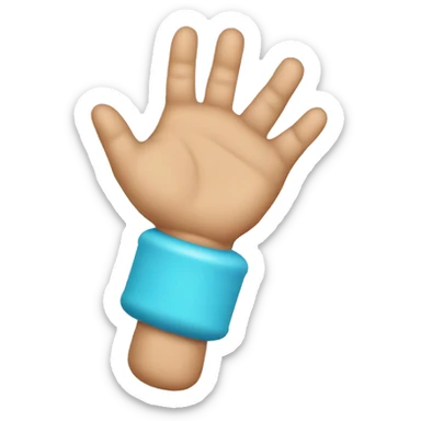 Hand holding a baby toy, like a rattle sticker