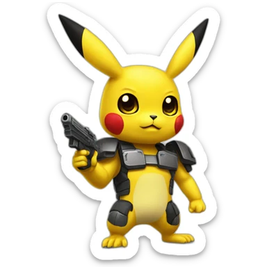 Picachu Terminator sticker