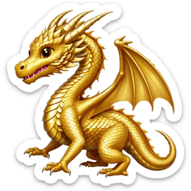 small gold dragon sticker