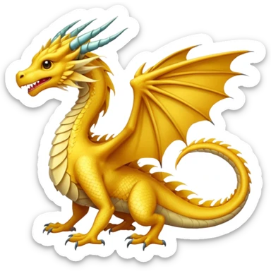 Fourth wing golden feathertail dragon  sticker