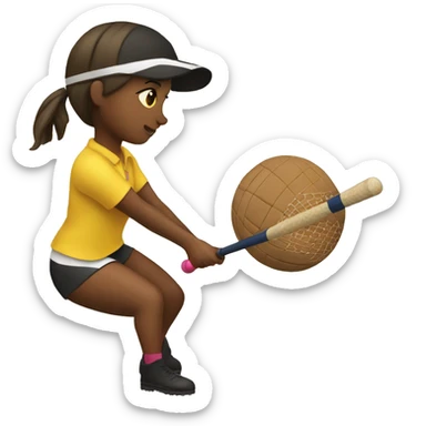 a girl hitting the ball playing horse polo sticker