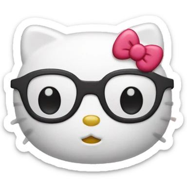 Hello kitty with eyebags sticker