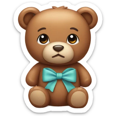 teddy bear with bow  sticker