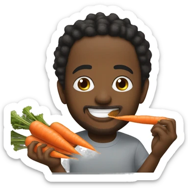 kendrick lamar very happy eating a many bunches of carrot sticker