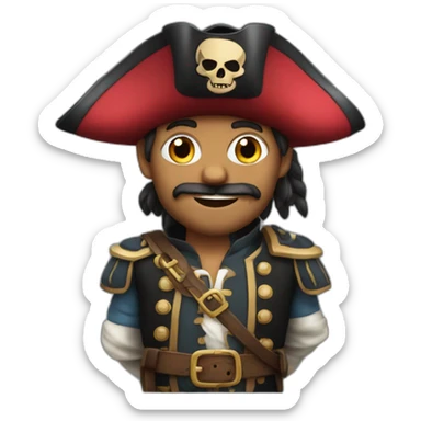Un pirate avec des cœurs dans les yeux sticker