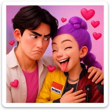 can you give different expressions to this picture. such as angry or funny or in love  sticker