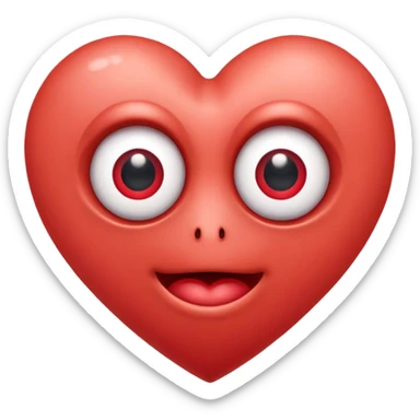 a heart with googly eyes sticker
