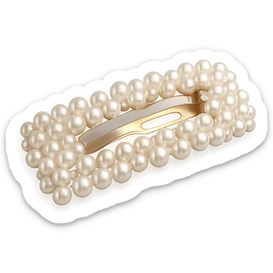 white pearl hair clip sticker
