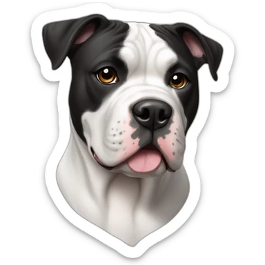 black-and-white-american-bulldog sticker