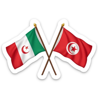 Yes, you can mix the flag emojis of Algeria with that of Tunisia in Moji Edit.  sticker