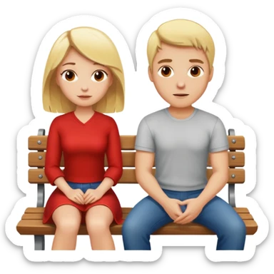 Blond woman and a man, who trust. Passion and Fire, Bench sticker