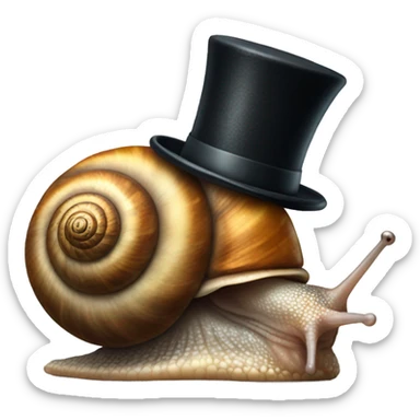 Snail with a top hat sticker
