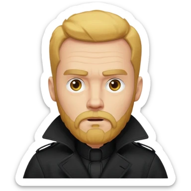 yellow bearded man in black in black trenchcoat  sticker