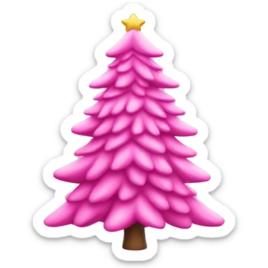 Pink Christmas tree sticker