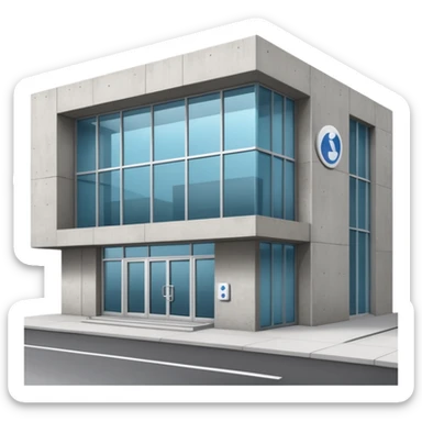 empresa prédio com placa de acessibilidade para cego sticker