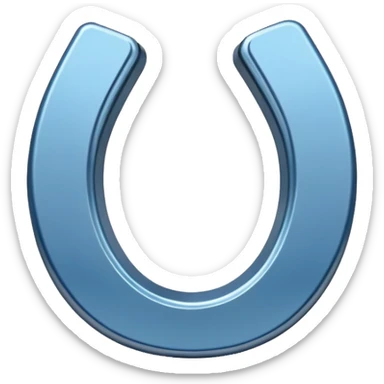 blue horseshoe magnet sticker