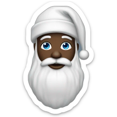 black santa with and blu eyes sticker