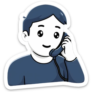 person talking on a phone call sticker