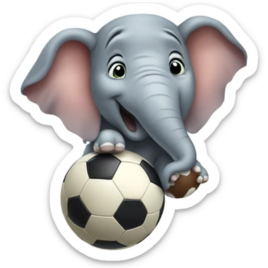Elephant juggling soccer ball sticker