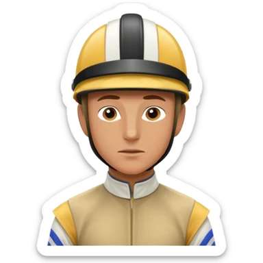 horse jockey male face sticker