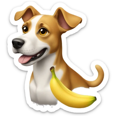 dog with a banana gar sticker