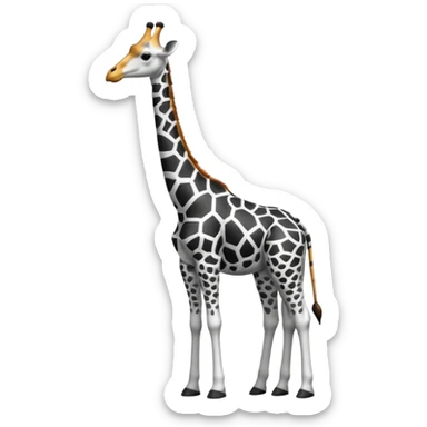 Girafe avec des trait noir et blanc minimaliste et soigné sticker