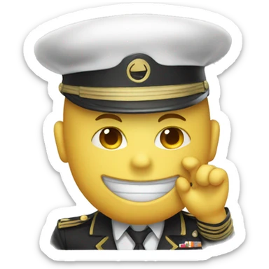 salute emoji with smile face tear sticker