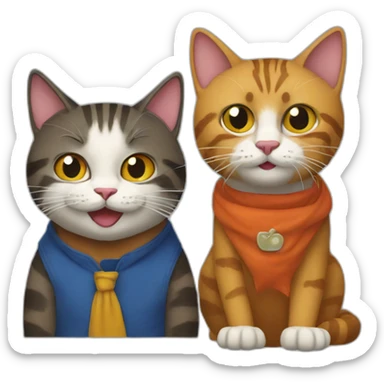 bert and ernie cats sticker