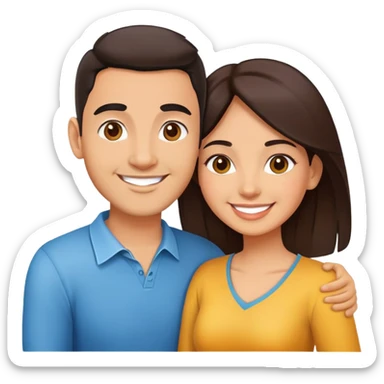 Cartoon avatar Latino couple sticker