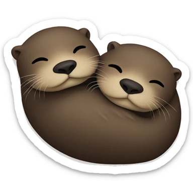 Two otters sleeping together, love sticker
