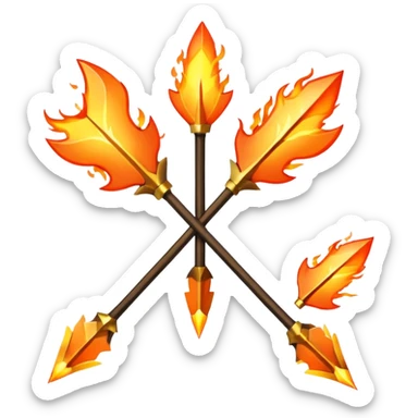 arco de flechas de fuego parecido al de los juegos del hambre sticker