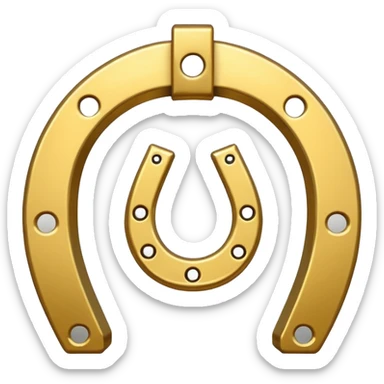Emoji of an iron golden horseshoe with a thumb down in the middle (DisLikes) Vector sticker