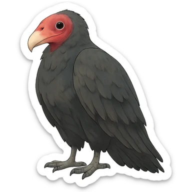 ghibli style turkey vulture sticker