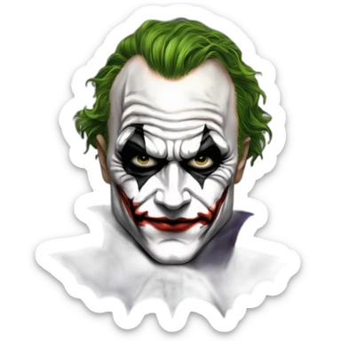 Heath ledger joker batman portrait sticker