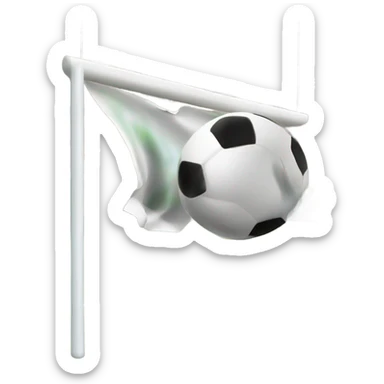 Football going through goalposts sticker