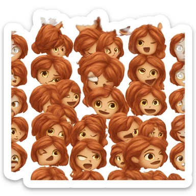 brownish red hair girl talking on the phone sticker