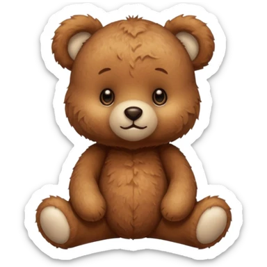 cute brown teddy bear aesthetic sticker