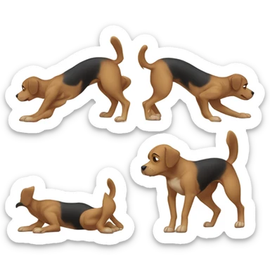 Generate a dog doing push ups   sticker