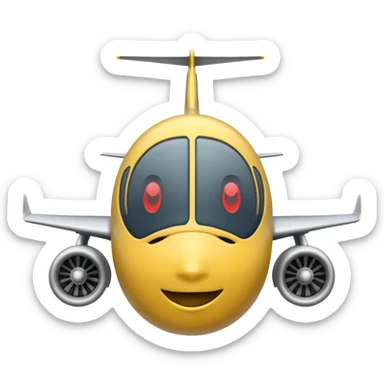 plane take off face on right sticker